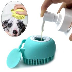 Bathroom Puppy Big Dog Cat Bath Massage Gloves Brush Soft Safety Silicone Pet Accessories for Dogs Cats Tools Mascotas Products (Color: Yellow)